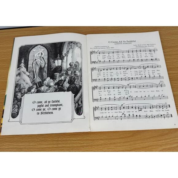 VTG 1952 Christmas Carols songbook sheet music Whitman Publishing Karl Schulte - Picture 8 of 9